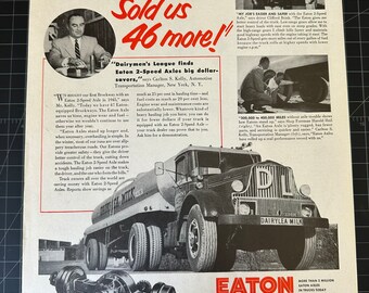 Vintage 1954 Eaten Truck Axles Original Print Ad