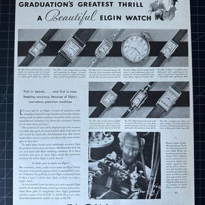 Vintage 1931 Elgin Watches Print Ad