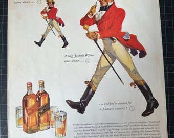 Publicité imprimée pour whisky Johnnie Walker vintage 1936