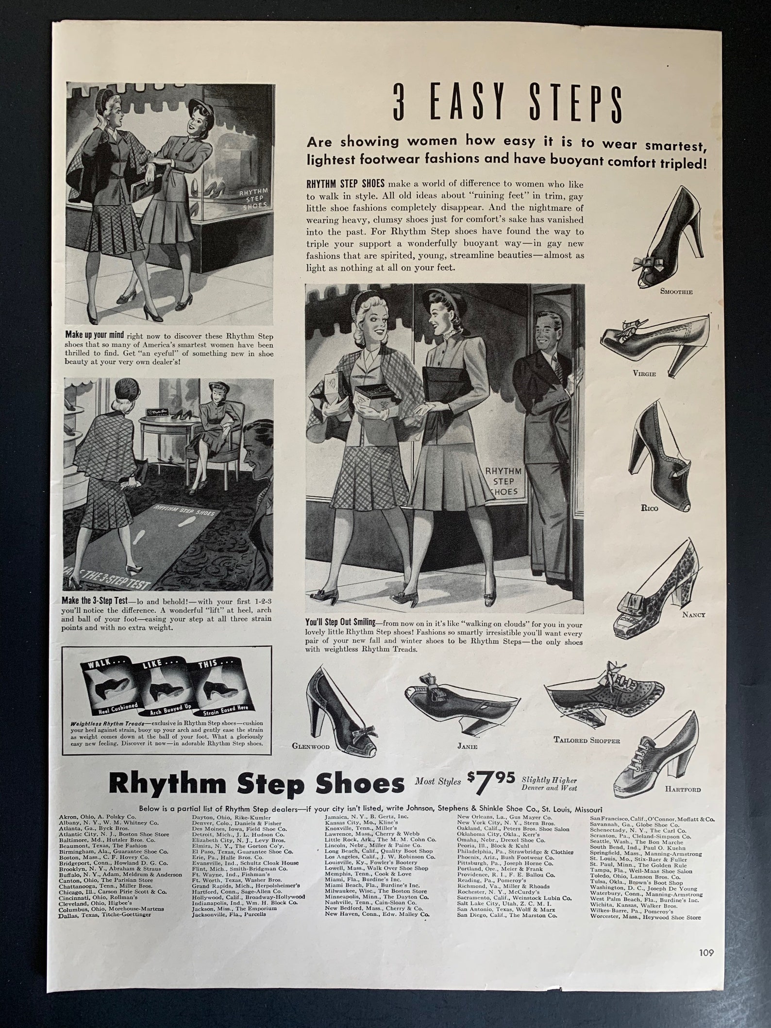 Vintage 1941 Rhythm Step Shoes Ad - Etsy