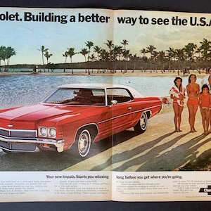 Vintage 1970 chevrolet impala print advertisement