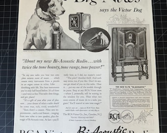 Vintage 1932 rca victor radio print advertisement