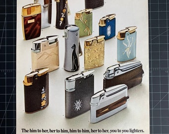 Vintage 1970s ronson lighters print ad