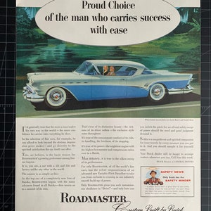 Vintage 1957 buick roadmaster print advertisement