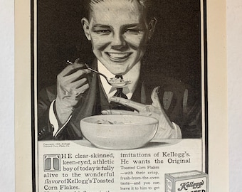 Vintage 1916 kellogg’s corn flakes jc leyendecker print ad