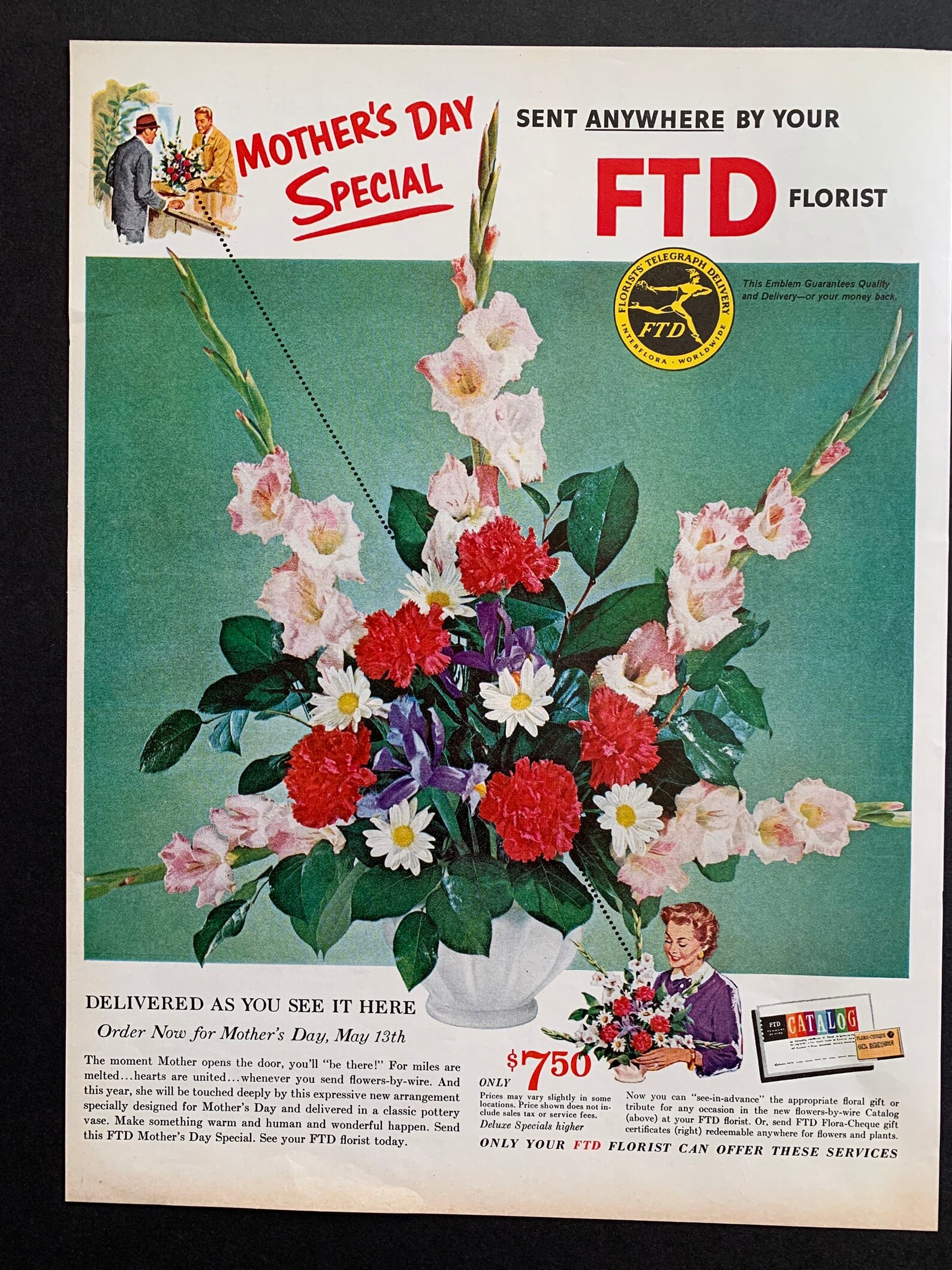 Vintage 1962 FTD Florist Mothers Day Ad Etsy