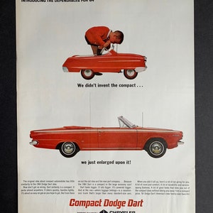 Vintage 1964 dodge dart print advertisement