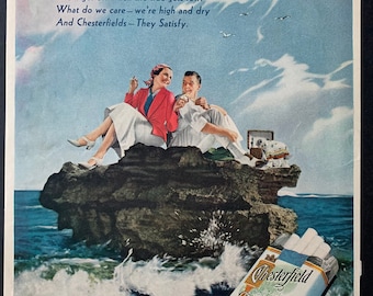 Vintage 1936 Chesterfield Cigarettes Original Print Ad
