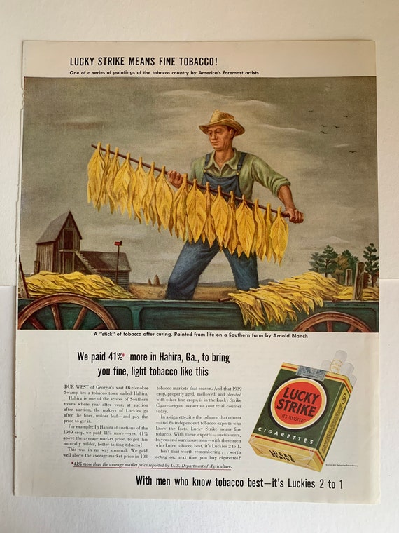 Vintage 1940s Lucky Strike Cigarettes Ad