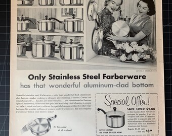 Vintage 1957 Faberware Cookware Original Print Ad