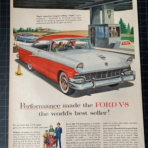 Vintage Werbung für Ford v8 aus den 50er Jahren
