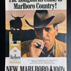 Vintage 1960s marlboro cigarettes print advertisement
