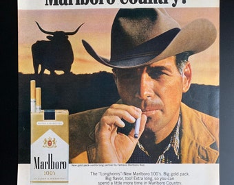 Vintage 1960s marlboro cigarettes print ad