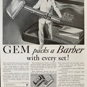 Vintage 1935 Gem Rasierklingen Werbung