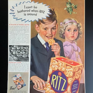 Vintage 1930s ritz crackers print advertisement