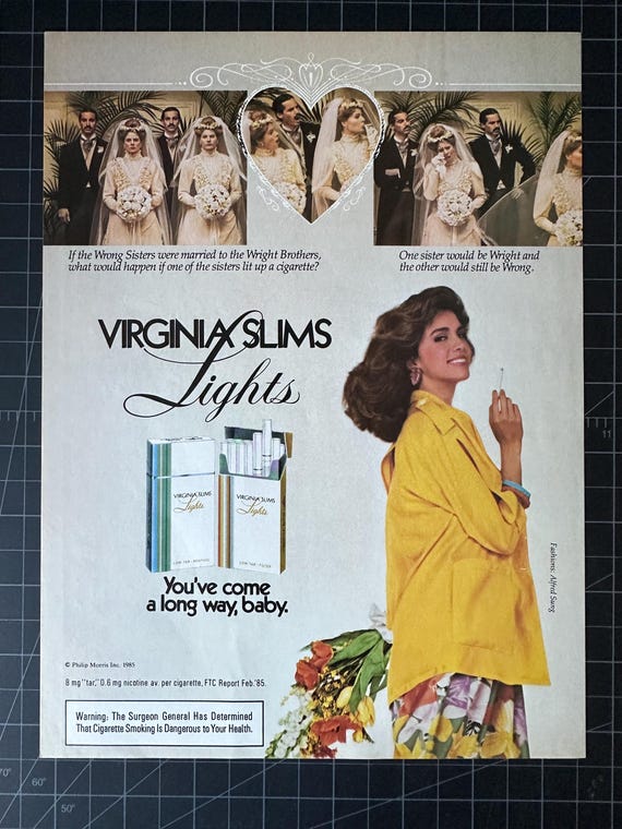 slims cigarettes albania Vintage 1980s Virginia Slims Cigarettes Print Ad