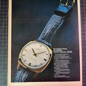 Vintage 1970s Timex Watch Print Ad