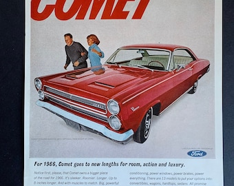 Vintage 1966 mercury comet cyclone hardtop print ad
