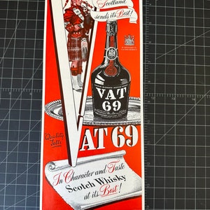 Vintage 1940s Vat Whiskey Original Advertisement