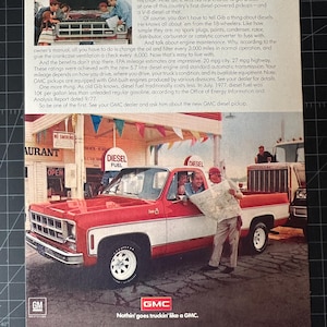 Vintage 1977 GMC Pickup Truck Print Ad