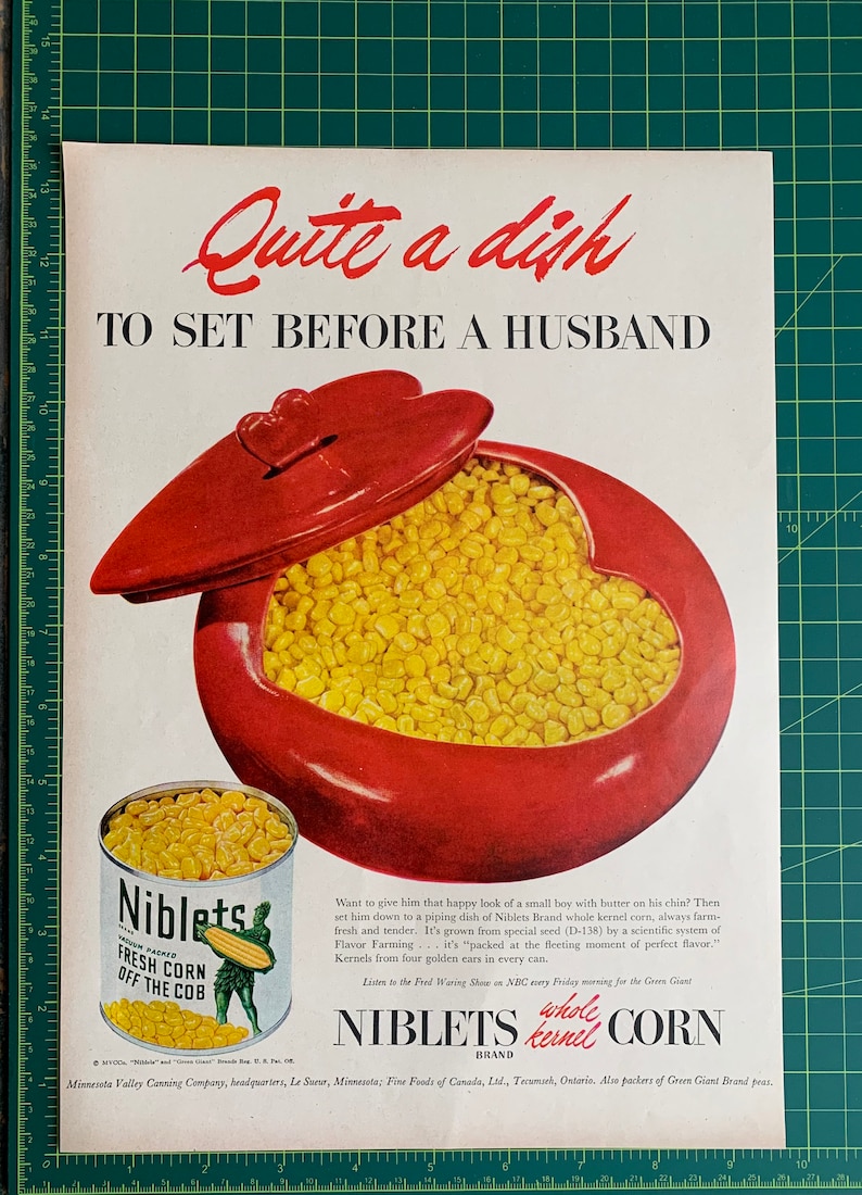 Vintage 1949 Green Giant Corn Print Ad