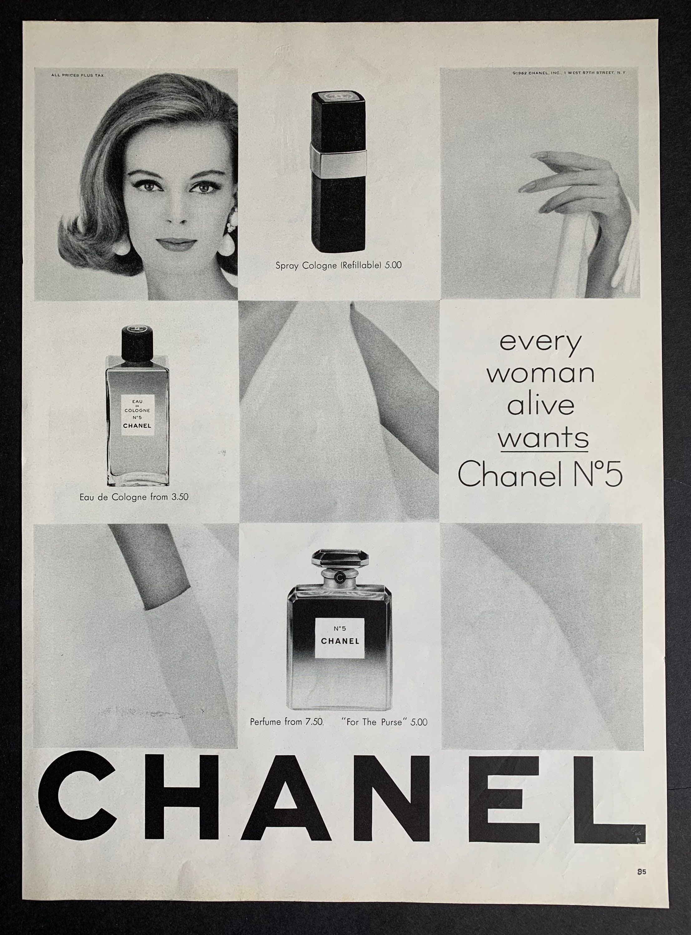 Chanel, “No.5” perfume advertisement, 1962.