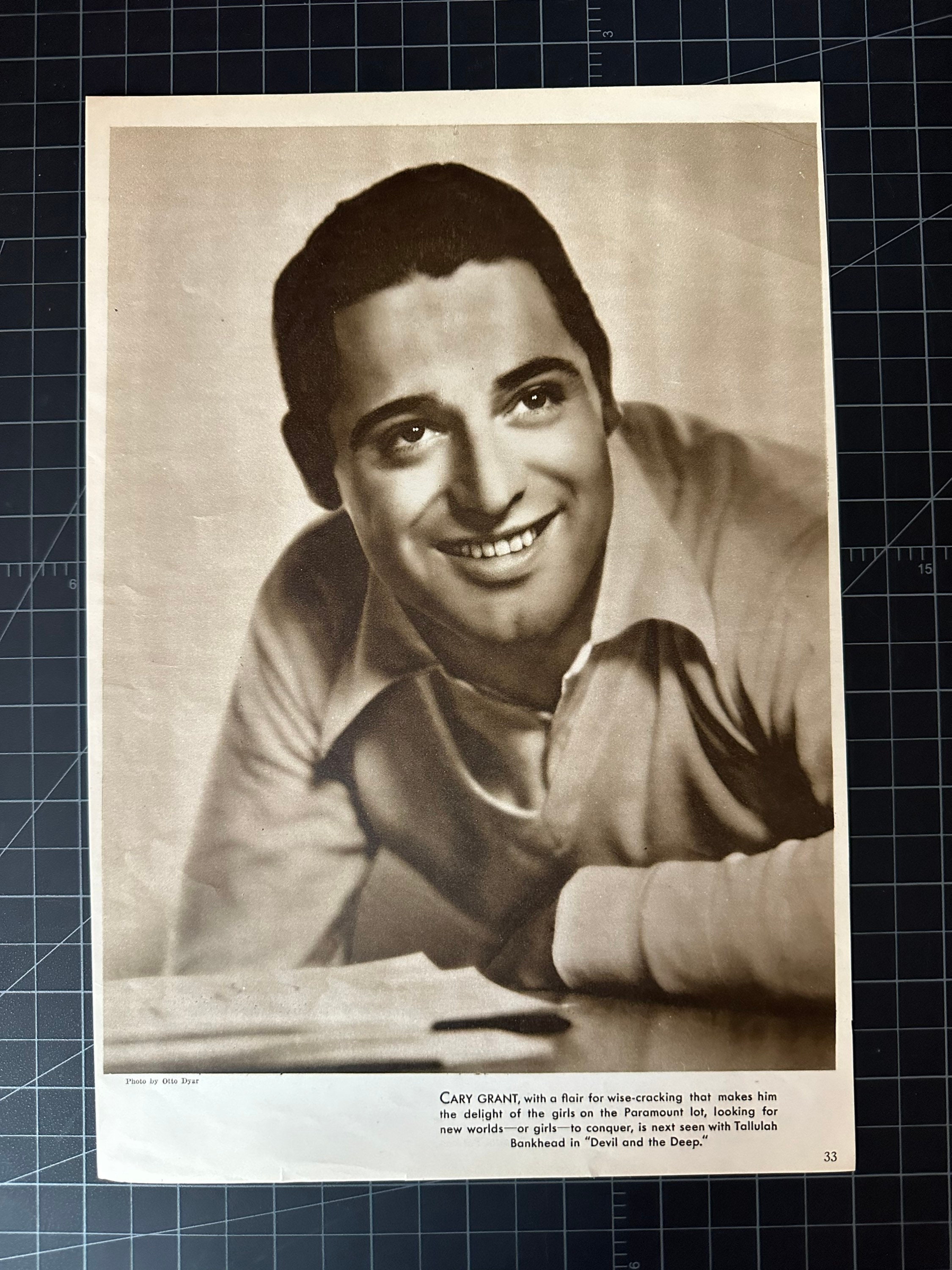 Vintage 1930s Cary Grant Original Magazine Portrait - Etsy