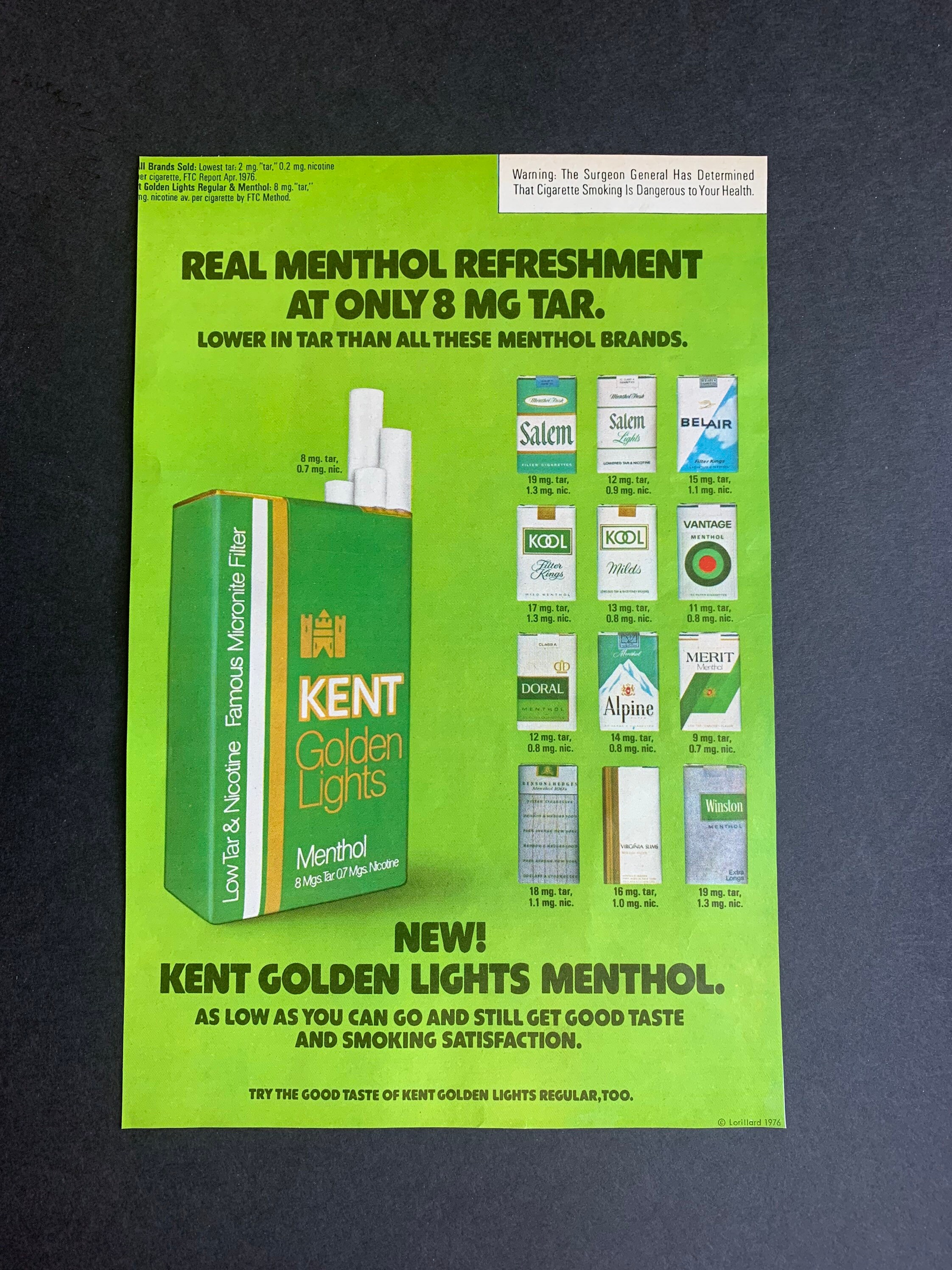 Vintage 1976 Kent Cigarettes Print Ad Etsy UK