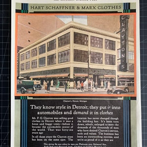 Vintage 1931 Hart Schaffner & Marx Clothing Print advertisement