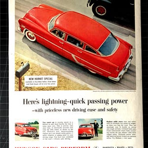 Vintage 1954 Hudson Hornet Print advertisement