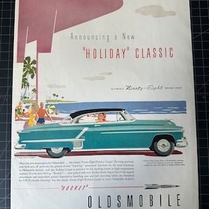 Vintage 1950s Oldsmobile Ninety-Eight Print advertisement