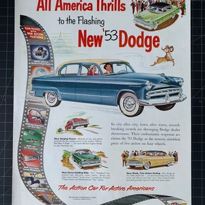 Vintage 1953 dodge print advertisement