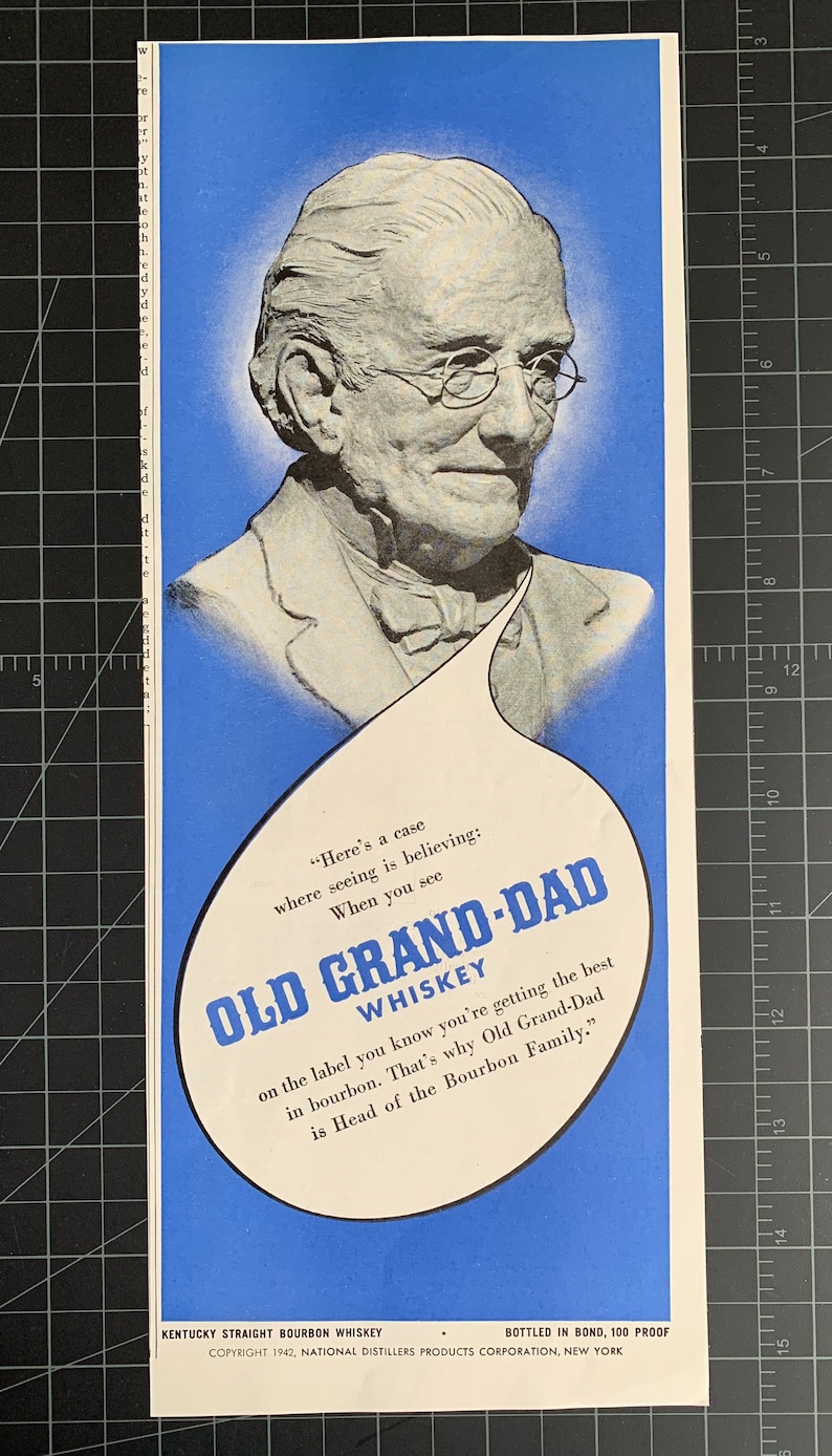 Vintage 1942 Old Grand-Dad Whiskey Print Ad