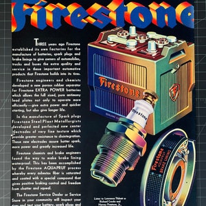 Vintage 1934 firestone tires print advertisement