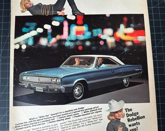Vintage jaren 60 Dodge Coronet 440 originele printadvertentie