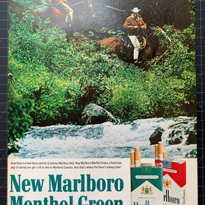 Vintage 1966 marlboro menthol cigarettes print advertisement
