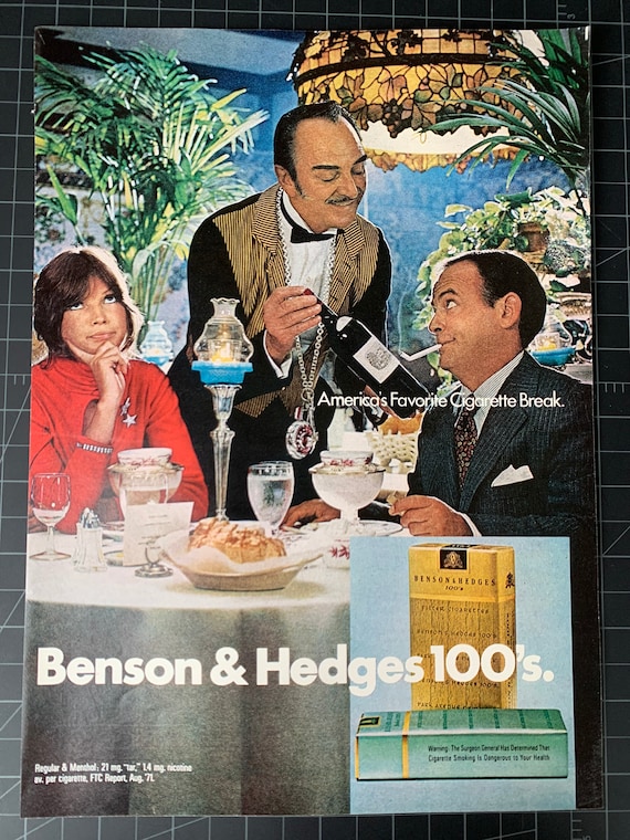 Vintage 1972 Benson & Hedges Cigarettes Print Advertisement