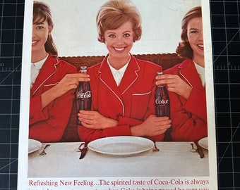 Vintage originele Coca-Cola-advertentie uit 1963