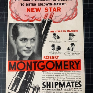 Vintage 1931 robert montgomery - hollywood star print advertisement