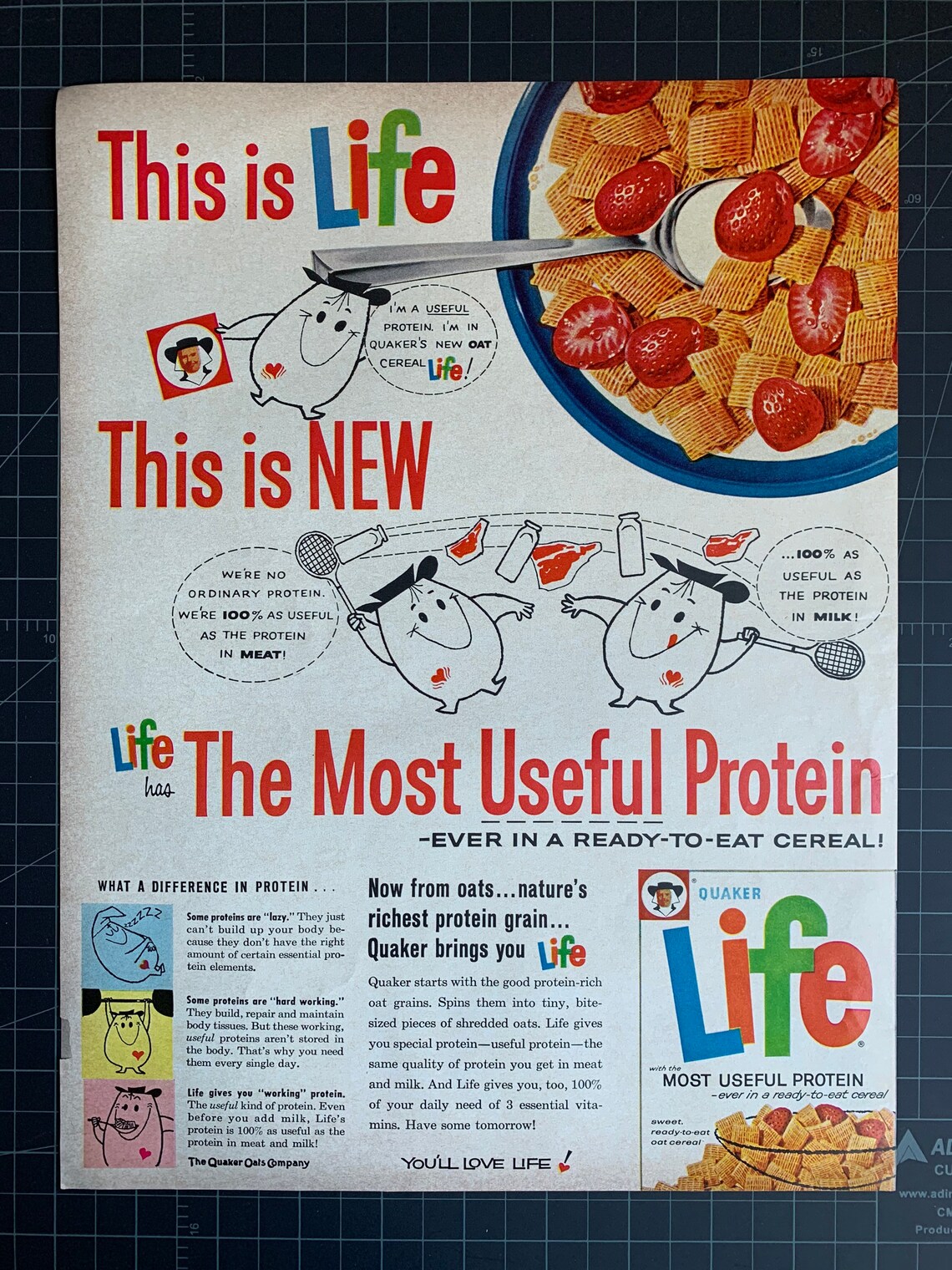 Vintage 1961 Kelloggs Life Cereal Print Ad Etsy