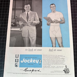 Vintage 1953 Jockey Underwear Print Ad