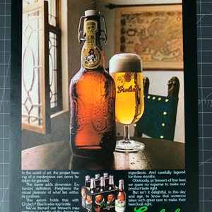 Vintage 1982 Grolsch Beer Print advertisement