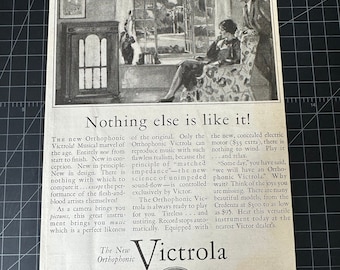Vintage 1926 Victor Victrola Original Print Ad