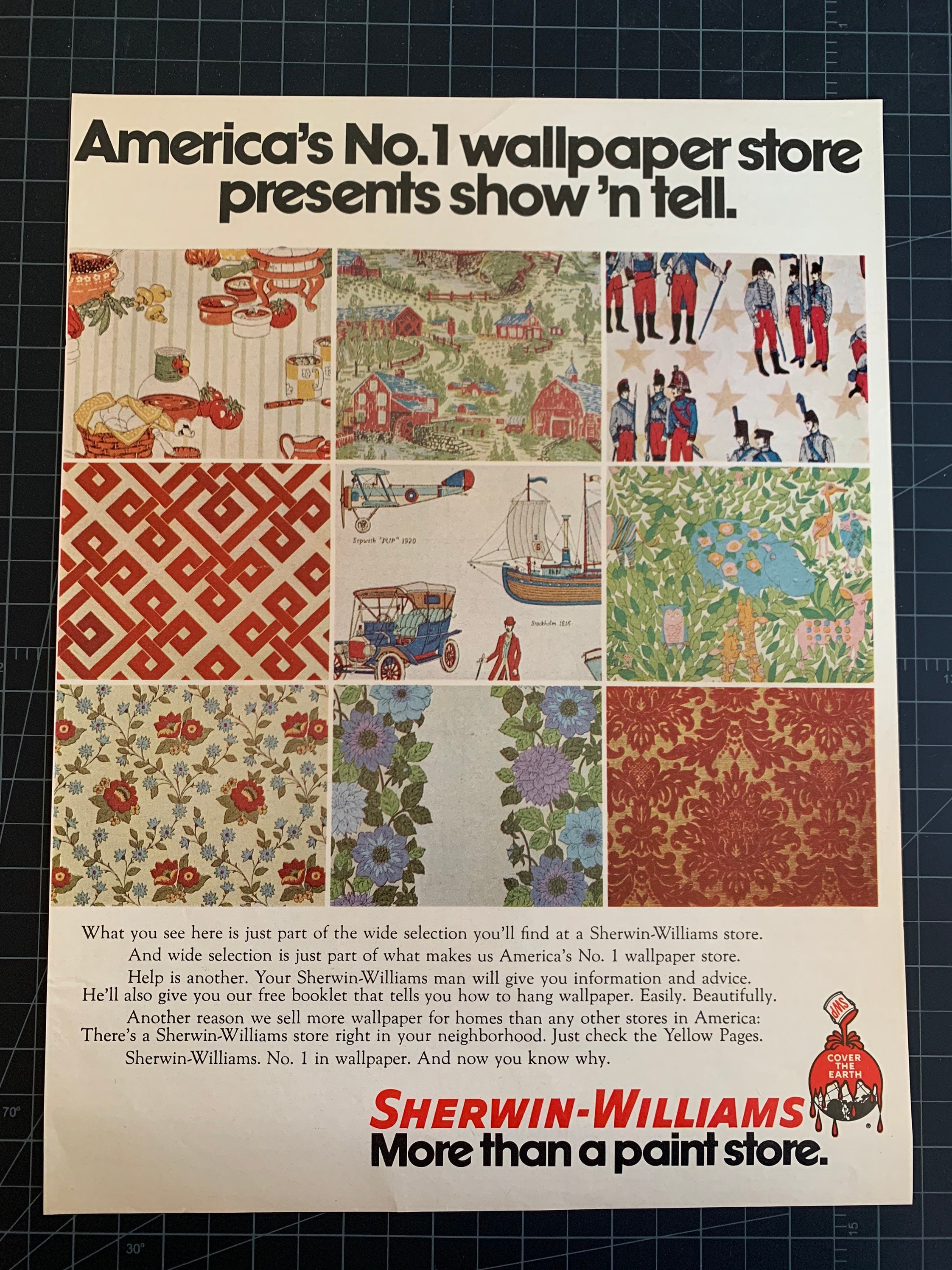 Vintage 1970s Sherwin-williams Wallpaper Print Ad - Etsy Vintage 1970s Sherwin-williams Wallpaper Print Ad - Etsy