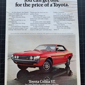 Vintage 1972 toyota celica st print advertisement
