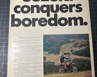Vintage 1972 Suzuki Motorcycles Original Advertisement