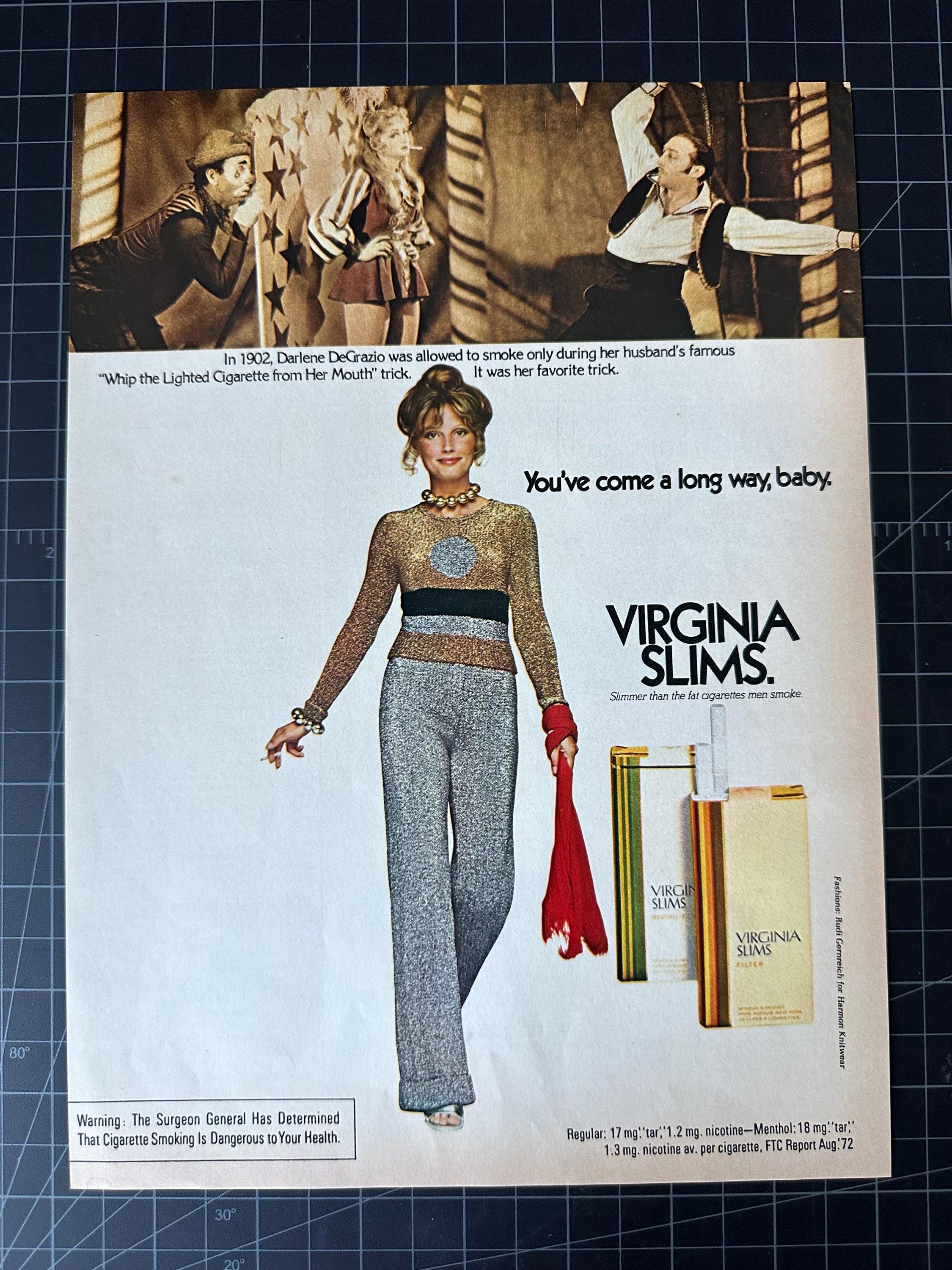 Vintage 1970s Virginia Slims Cigarettes Print Ad