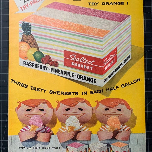 Vintage 1950s sealtest ice cream print ad