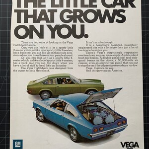 Vintage 70er Jahre Chevrolet Vega Fließheck-Coupé Werbung