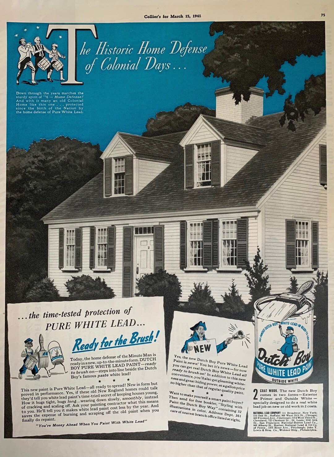 Vintage 1941 Dutch Boy Lead Paint Ad Ww2 Era - Etsy